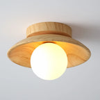 Plafonnier semi-encastré simple en bois pour usage intérieur