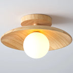 Plafonnier semi-encastré simple en bois pour usage intérieur