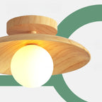 Plafonnier semi-encastré simple en bois pour usage intérieur
