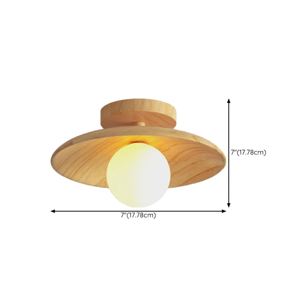 Plafonnier semi-encastré simple en bois pour usage intérieur
