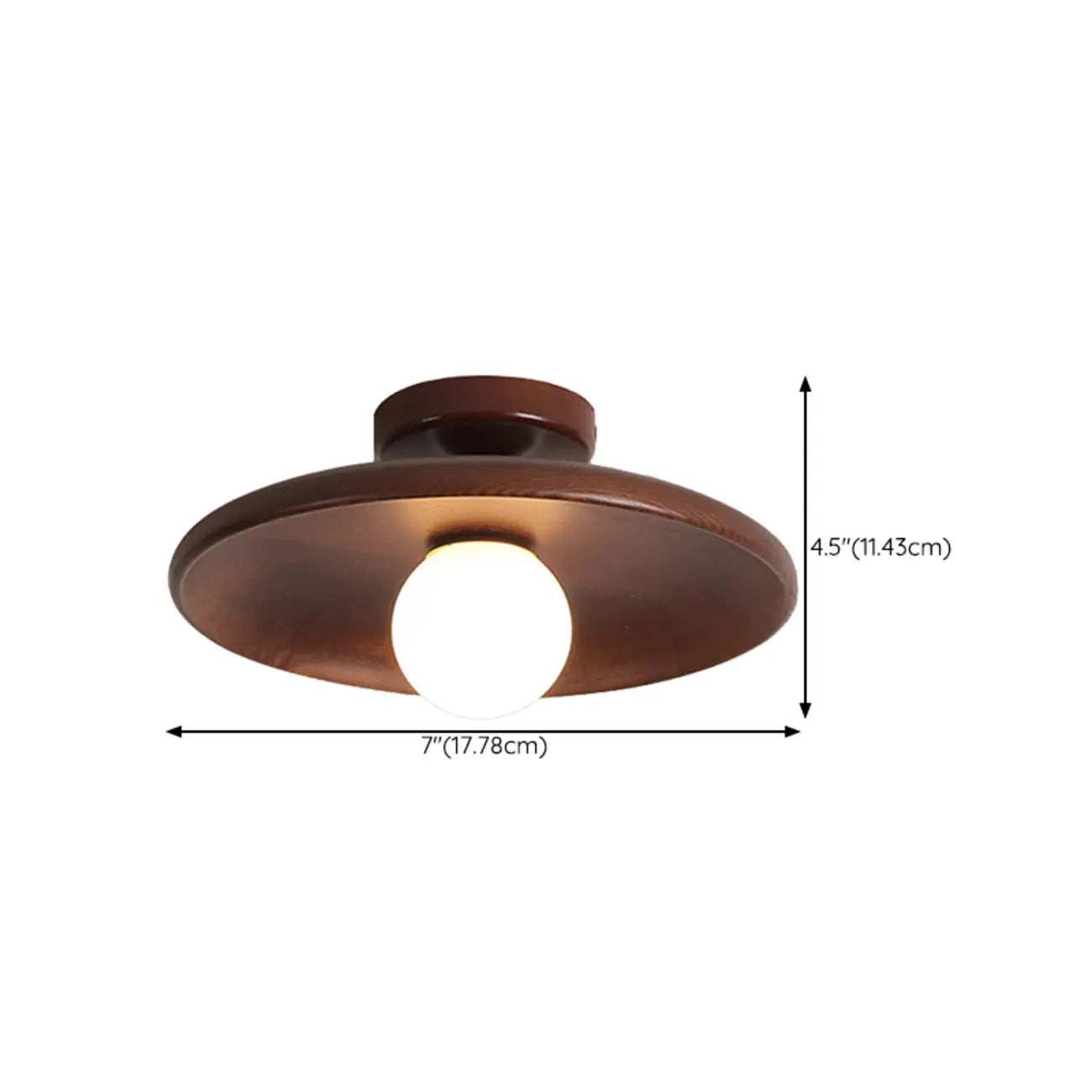 Plafonnier semi-encastré simple en bois pour usage intérieur