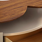 Table basse gigogne moderne Beiger Free Form avec tiroir