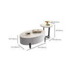 Élégante table basse ronde gigogne d'intérieur avec 2 tiroirs