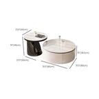 Élégante table basse ronde gigogne d'intérieur avec 2 tiroirs