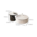 Élégante table basse ronde gigogne d'intérieur avec 2 tiroirs