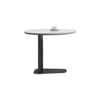 Table basse gigogne ronde grise avec rangement et plateau relevable
