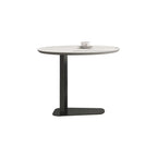 Table basse gigogne ronde grise avec rangement et plateau relevable
