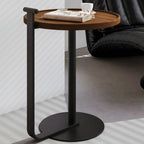 Table basse minimaliste ronde à base en acier pour salon
