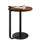 Table basse minimaliste ronde à base en acier pour salon