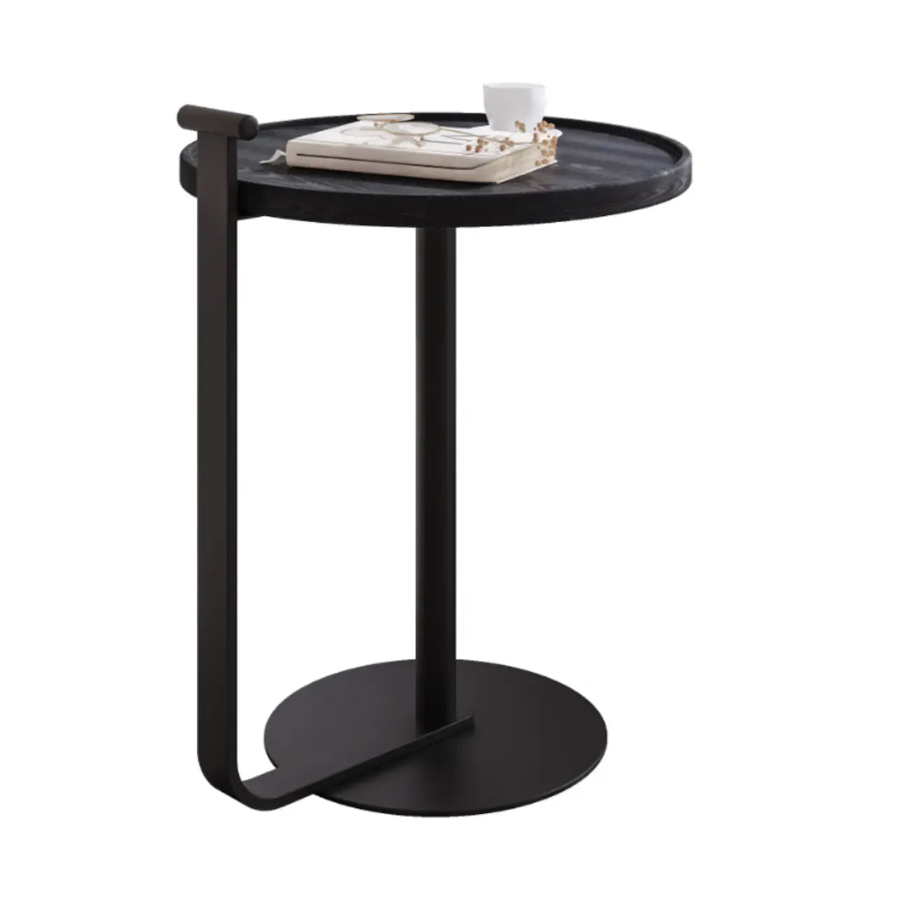 Table basse minimaliste ronde à base en acier pour salon