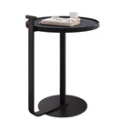 Table basse minimaliste ronde à base en acier pour salon