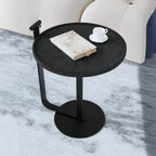 Table basse minimaliste ronde à base en acier pour salon