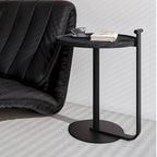 Table basse minimaliste ronde à base en acier pour salon