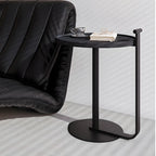 Table basse minimaliste ronde à base en acier pour salon