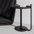 Table basse minimaliste ronde à base en acier pour salon