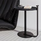 Table basse minimaliste ronde à base en acier pour salon
