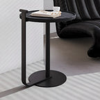Table basse minimaliste ronde à base en acier pour salon