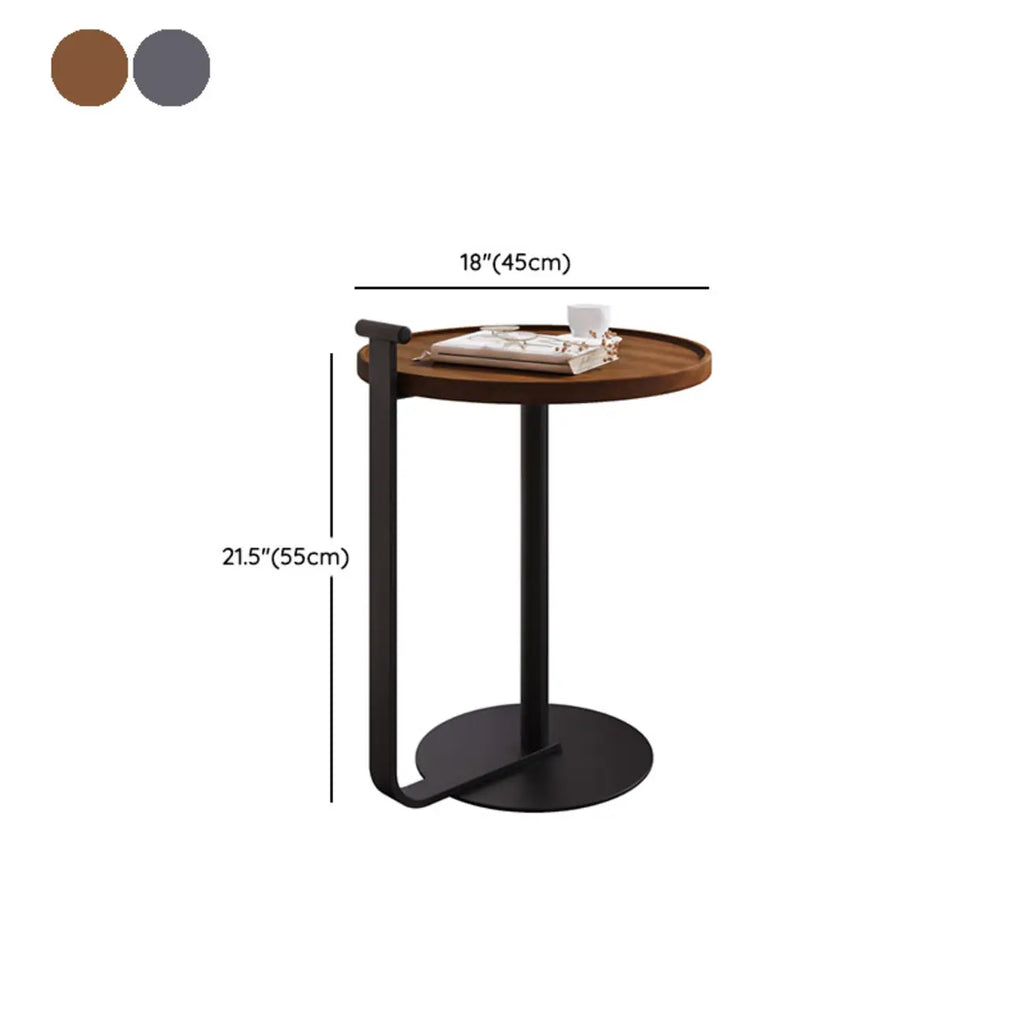 Table basse minimaliste ronde à base en acier pour salon