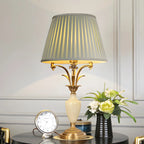 Lampe de table élégante en métal vert avec télécommande pour salon