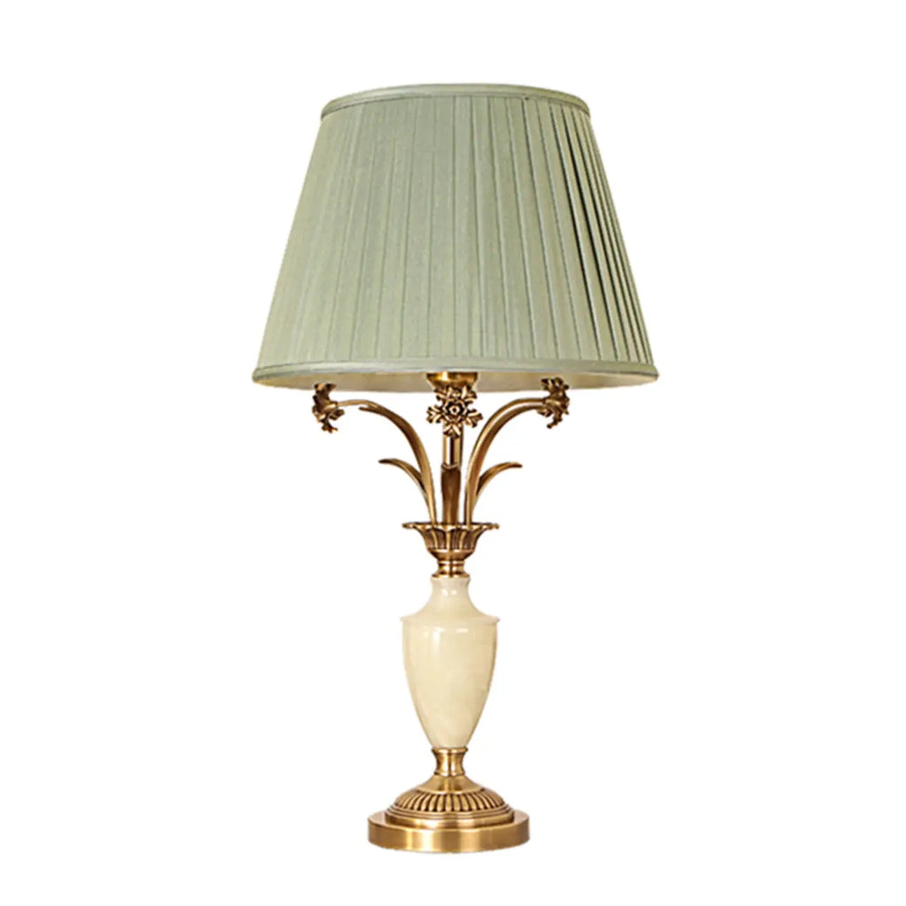 Lampe de table élégante en métal vert avec télécommande pour salon