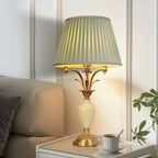 Lampe de table élégante en métal vert avec télécommande pour salon