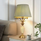 Lampe de table élégante en métal vert avec télécommande pour salon