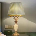Lampe de table élégante en métal vert avec télécommande pour salon