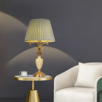 Lampe de table élégante en métal vert avec télécommande pour salon