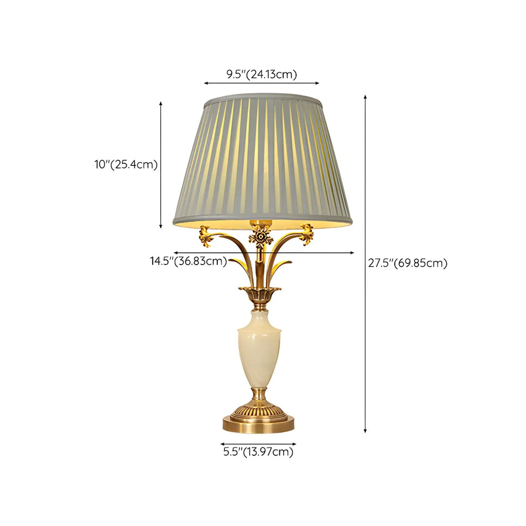 Lampe de table élégante en métal vert avec télécommande pour salon