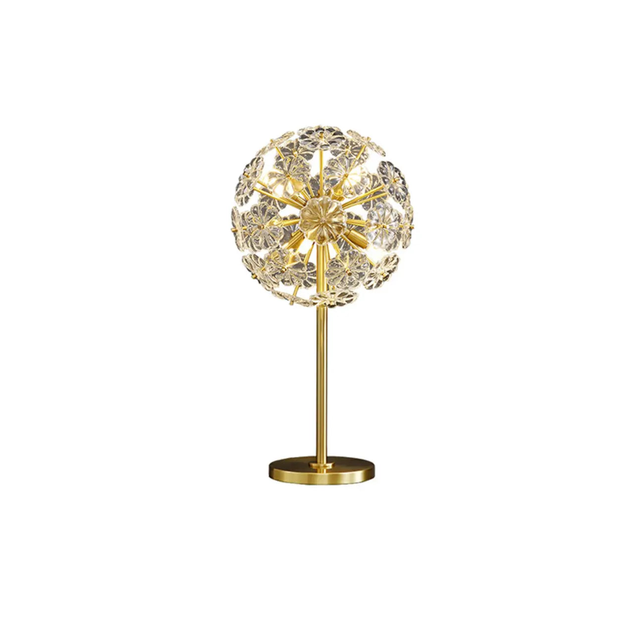 Lampe de table glamour en cristal et métal doré pour salon