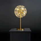 Lampe de table glamour en cristal et métal doré pour salon
