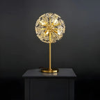 Lampe de table glamour en cristal et métal doré pour salon