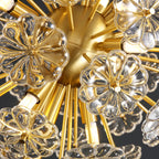 Lampe de table glamour en cristal et métal doré pour salon