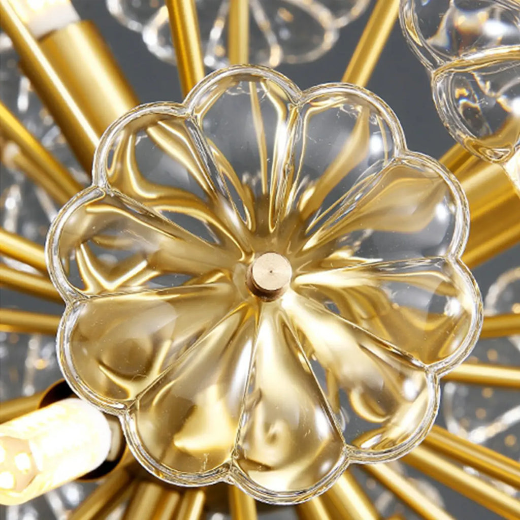 Lampe de table glamour en cristal et métal doré pour salon