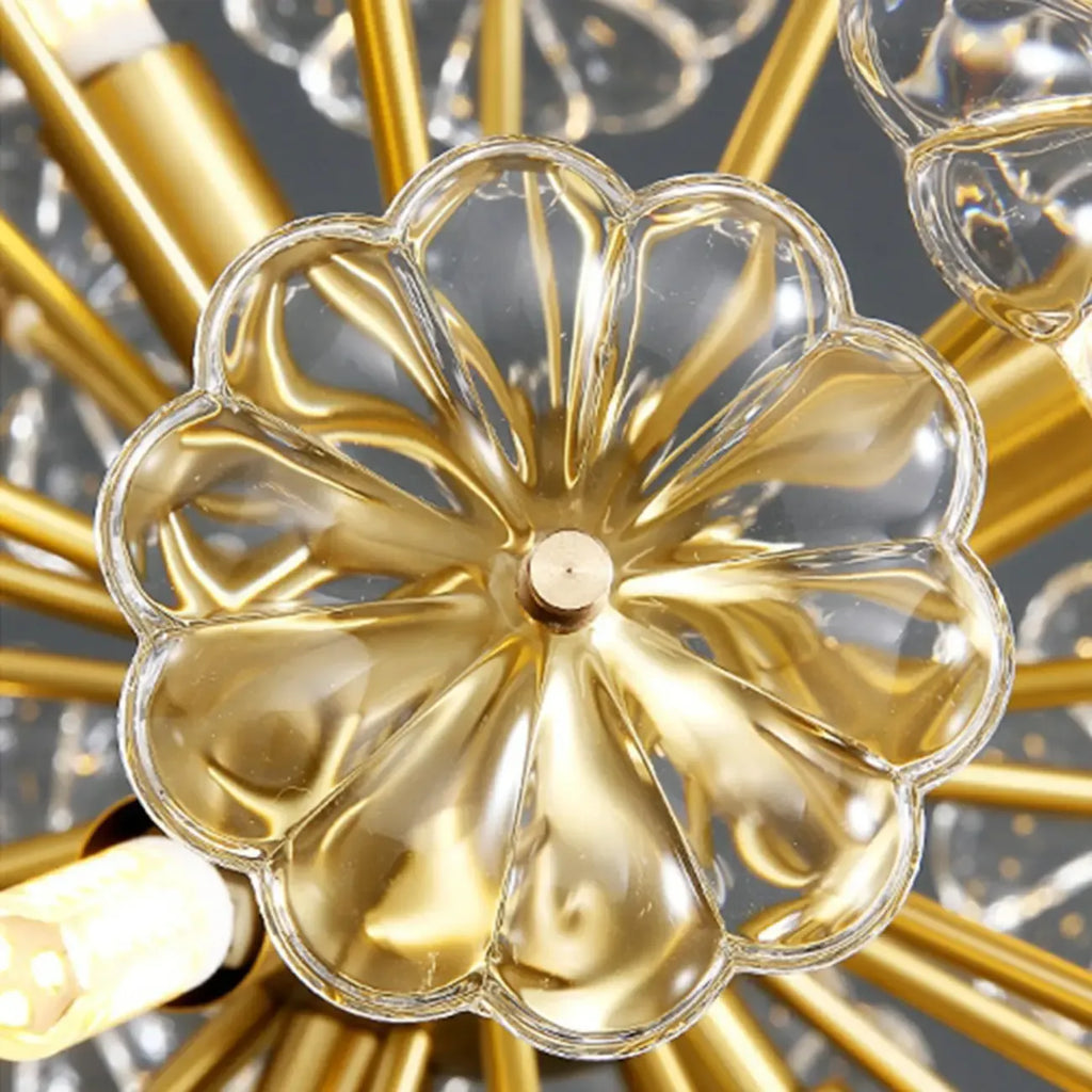 Lampe de table glamour en cristal et métal doré pour salon