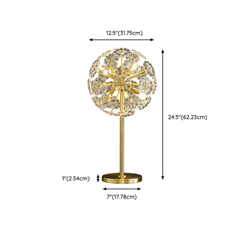 Lampe de table glamour en cristal et métal doré pour salon