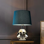 Lampada da tavolo blu moderna geometrica in cristallo per soggiorno