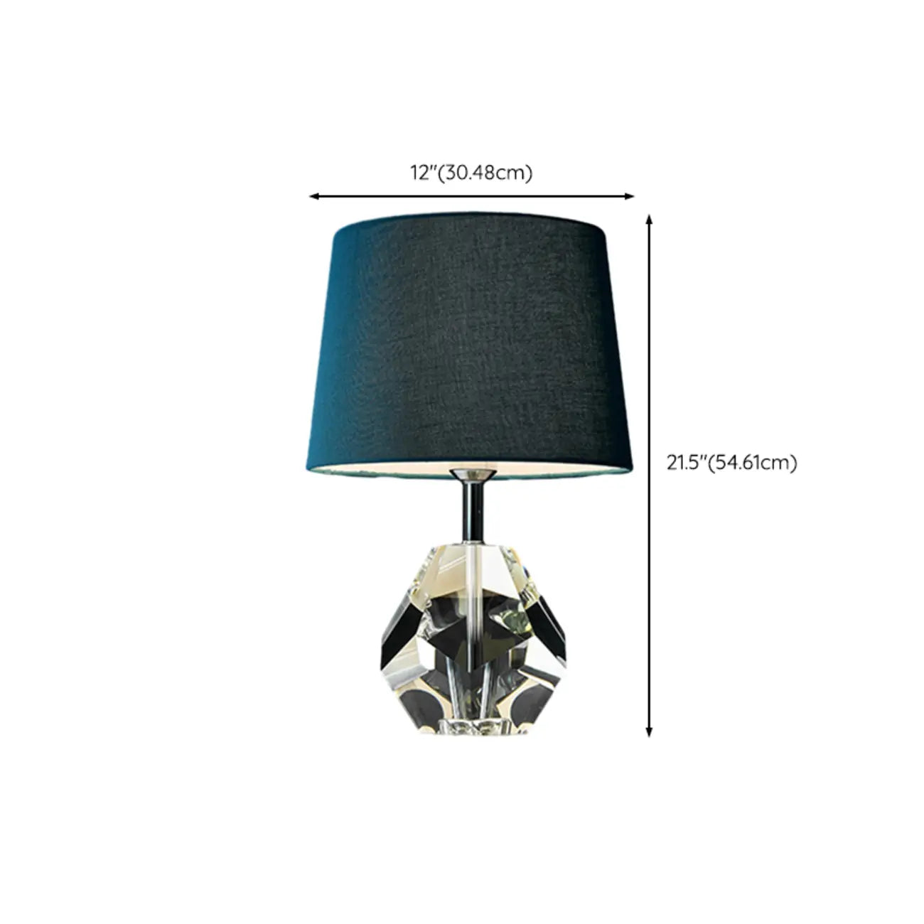 Lampada da tavolo blu moderna geometrica in cristallo per soggiorno