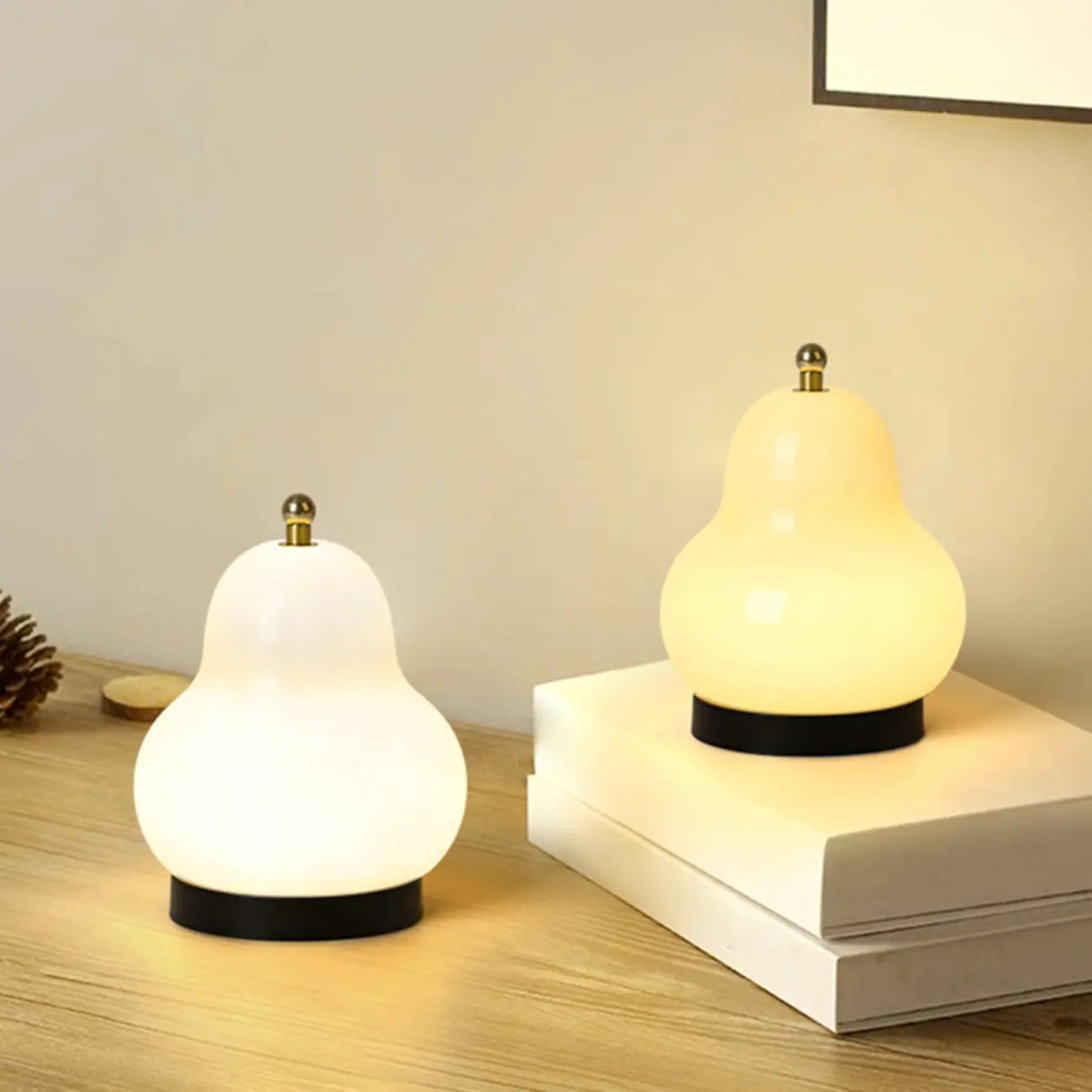 Lampe de chevet mignonne en verre en forme de poire, câblée directement à l'électricité