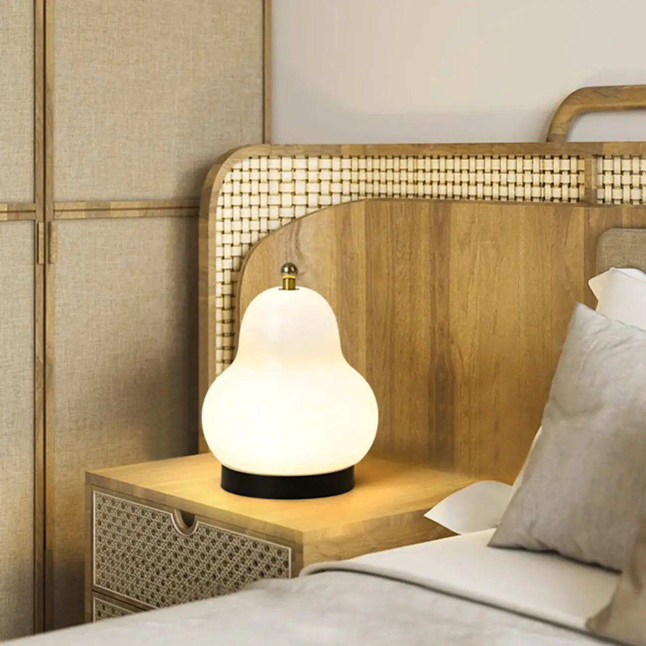Lampe de chevet mignonne en verre en forme de poire, câblée directement à l'électricité