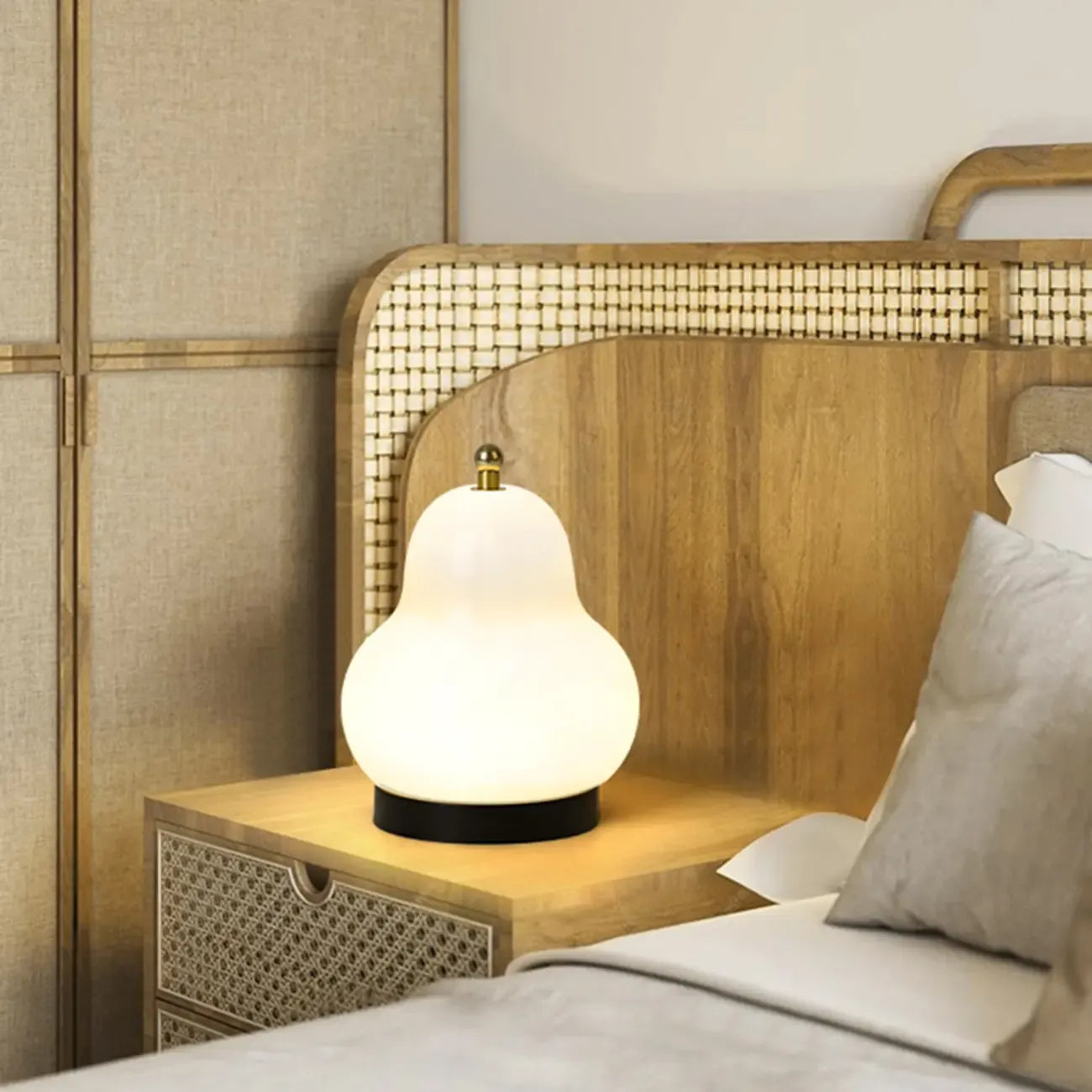 Lampe de chevet mignonne en verre en forme de poire, câblée directement à l'électricité
