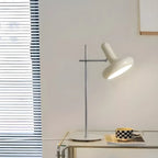 Lampe de table minimaliste géométrique en métal blanc cassé pour chambre à coucher