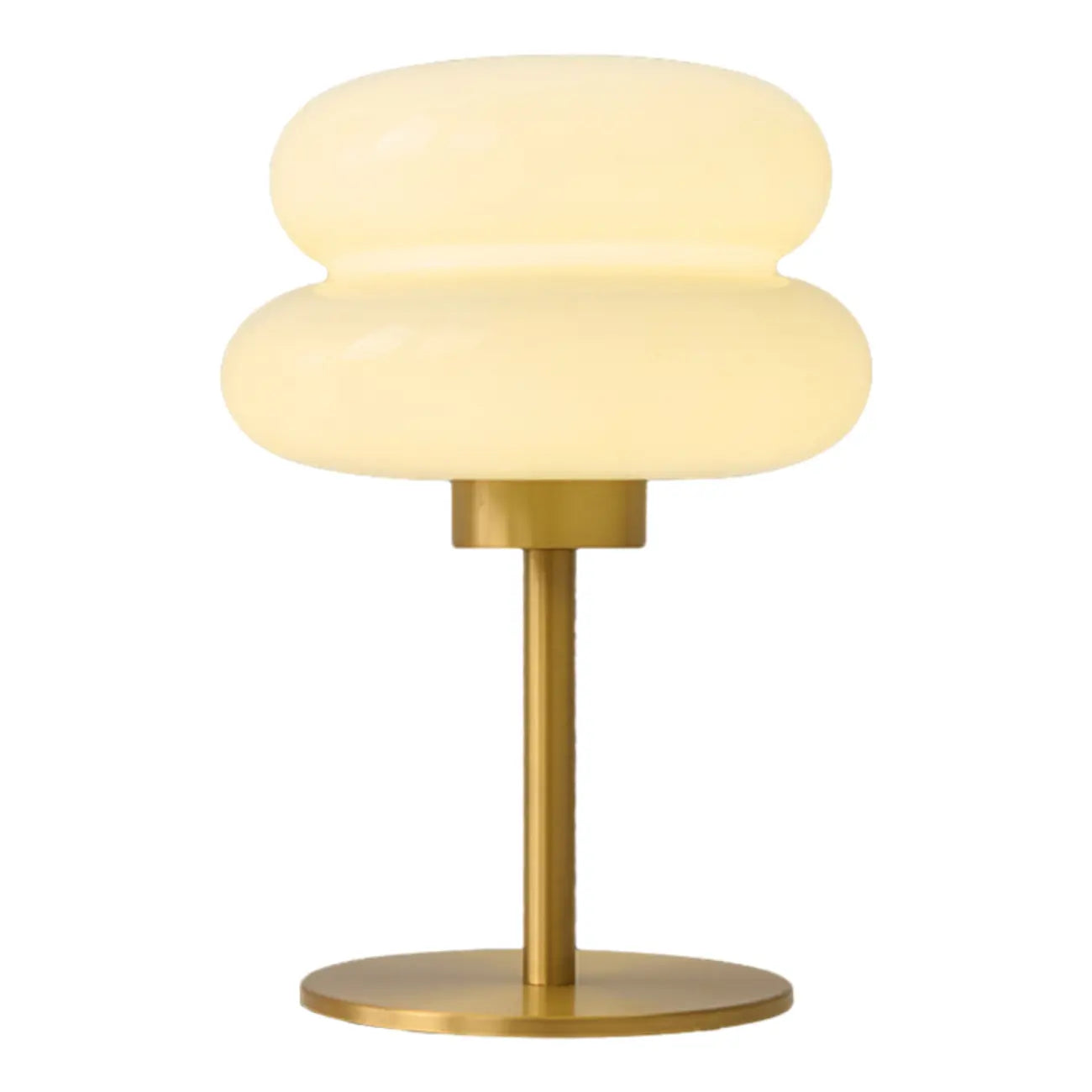 Lampe de table moderne en métal doré, verre et forme géométrique pour chambre à coucher