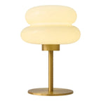 Lampe de table moderne en métal doré, verre et forme géométrique pour chambre à coucher