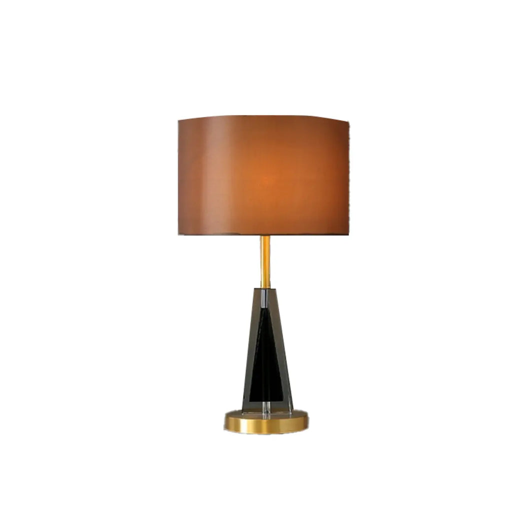 Lampe de table moderne en métal doré avec abat-jour cylindrique