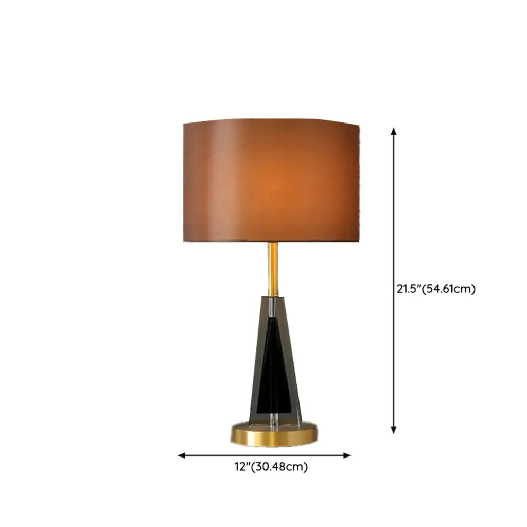 Lampe de table moderne en métal doré avec abat-jour cylindrique