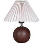 Lampe de table vintage en bois plissé pour chambre à coucher