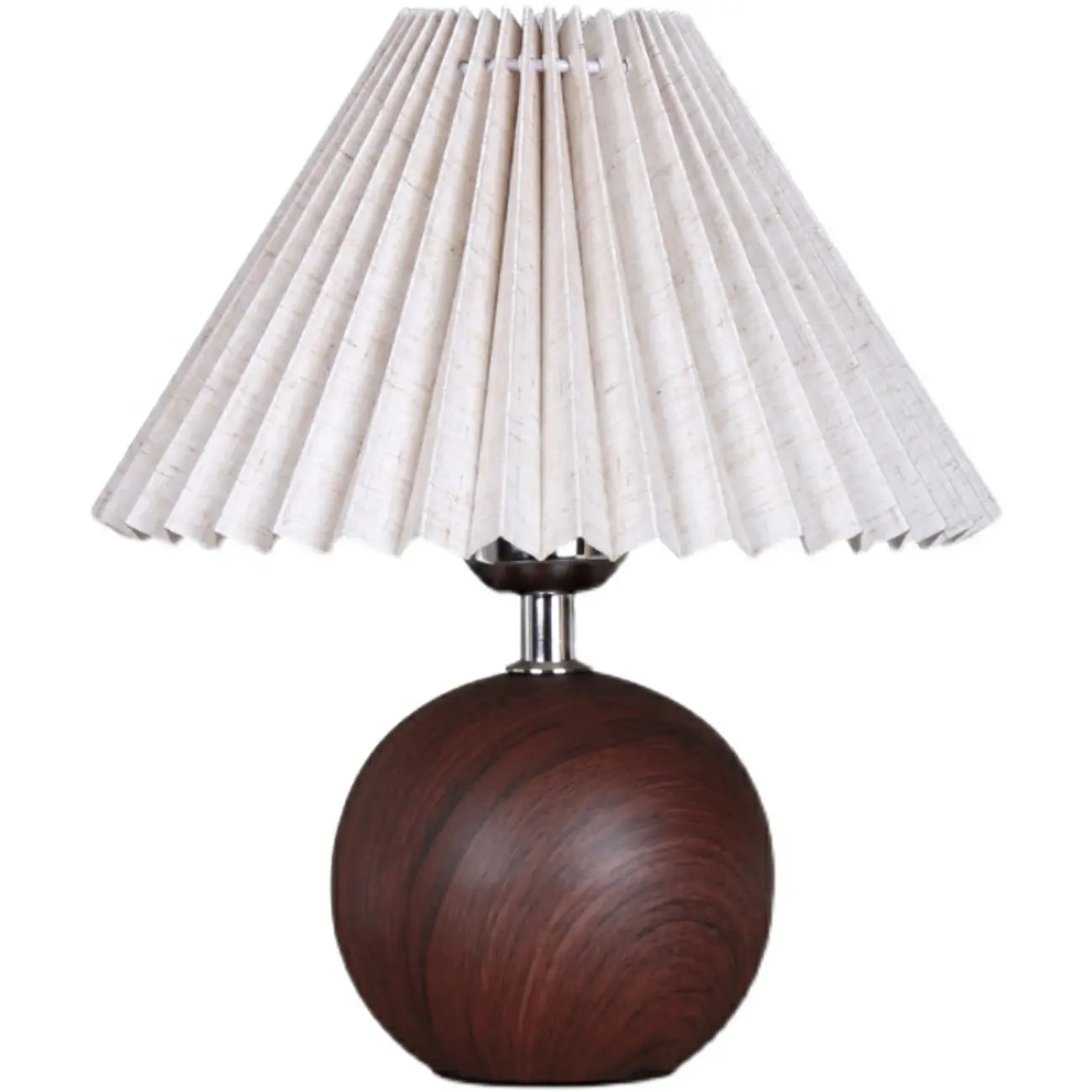Lampe de table vintage en bois plissé pour chambre à coucher