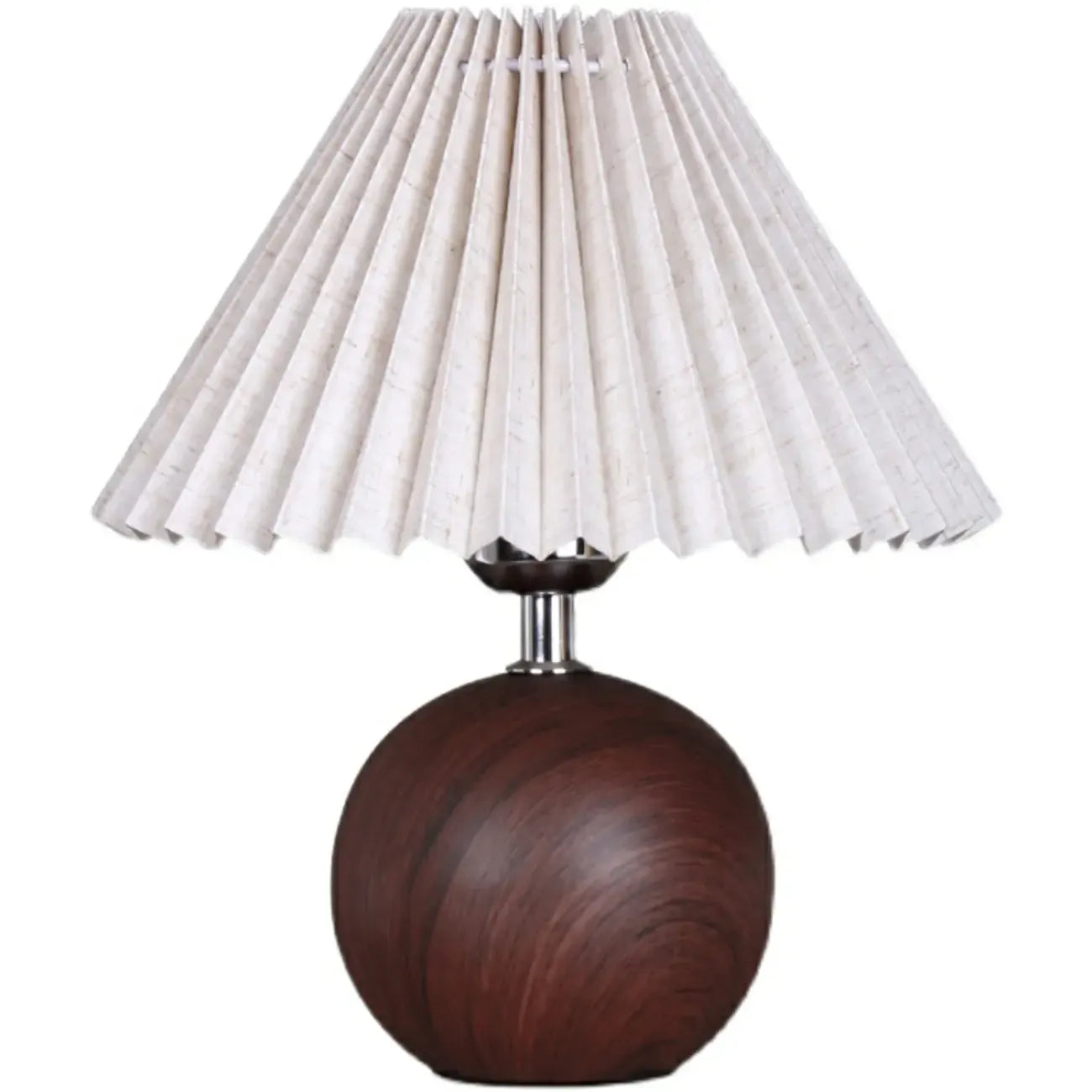 Lampe de table vintage en bois plissé pour chambre à coucher
