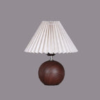 Lampe de table vintage en bois plissé pour chambre à coucher